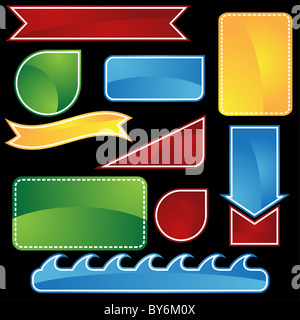 Set of multiple web labels and icons Stock Photo - Alamy