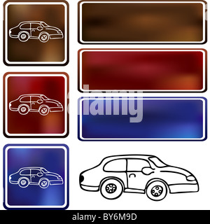 Car cloud icon isolated on a white background. Stock Photo
