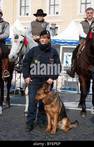 police dog unit parade Italy Stock Photo