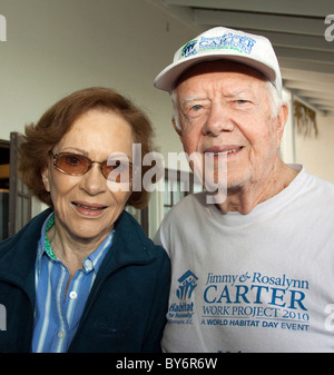 Former American President Jimmy Carter and his wife Rosalynn. Stock Photo