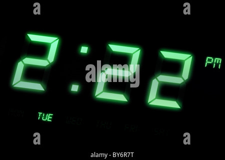 LED Digital Clock close up for background use Stock Photo