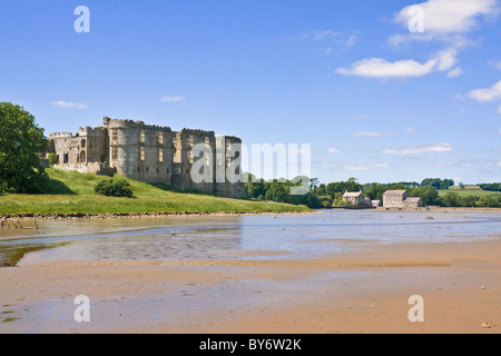Carew Castle and tidal mill, Pembrokeshire Stock Photo