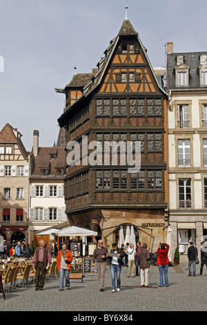 France Alsace Strasbourg street scene with tourists Stock Photo