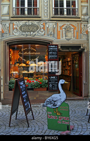 France Alsace Strasbourg timbered buildings details Ille La Petite France tourist destination souvenirs Stock Photo