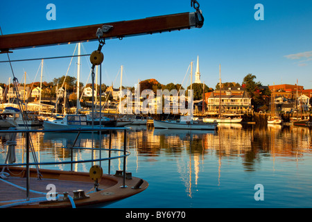 Dawn in the Harbor, Camden Maine USA Stock Photo