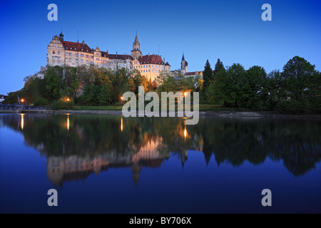 Sigmaringen castle, Upper Danube nature park, Danube river, Baden-Wuerttemberg, Germany Stock Photo