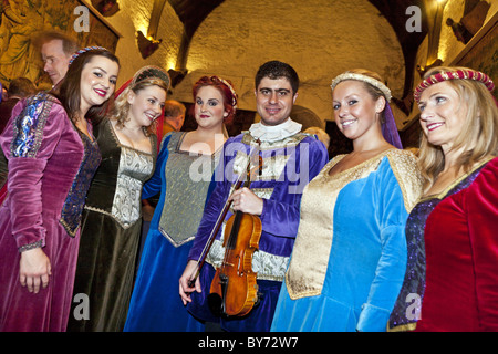 Medieval performers at Bunratty Castle Medieval Banquet, County Clare, Ireland Stock Photo