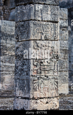 Grupo de las Mil Columnas, Chichen Itza, Mexico Stock Photo