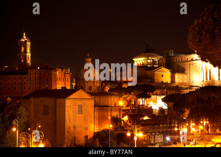 Forum Capitoline Hill Rome Italy Night Stock Photo