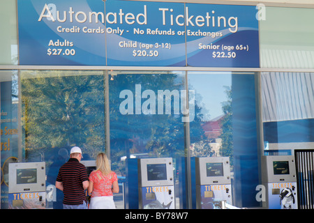 Atlanta Georgia,Pemberton Place,Georgia Aquarium,admission fee,automated ticketing,adult,adults,child,senior seniors citizen citizens,attraction,fish, Stock Photo