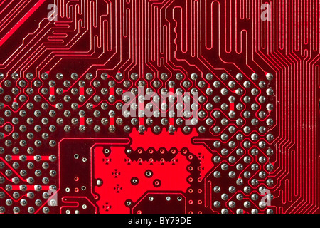 closeup of high density electronic printed circuit board Stock Photo