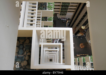 Atlanta Atlanta Georgia,Hyatt Regency,hotel,lodging,chain,lobby,atrium,architecture design,shape,square,multi story,balcony,repeating pattern,GA101009 Stock Photo