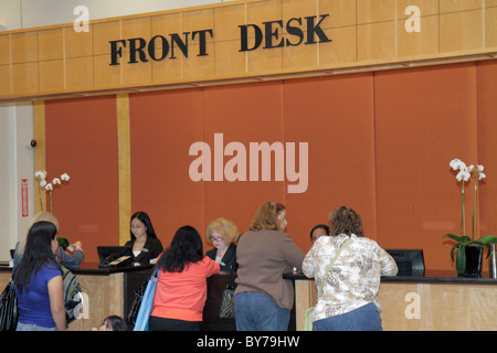 Atlanta Atlanta Georgia,Hyatt Regency,hotel hotels lodging inn motel motels,lodging,chain,hospitality,lobby,front desk check in reception reservation Stock Photo