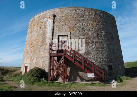 Kempt Tower, St Ouens Bay, Jersey, Channel Islands Stock Photo