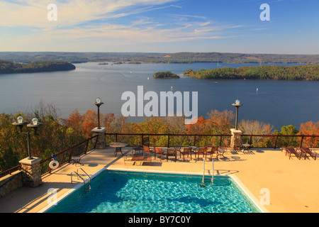 Swimming Pool at Lodge, Lake Guntersville Resort State Park, Guntersville, Alabama, USA Stock Photo