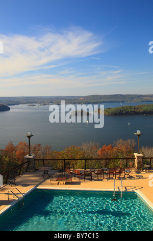 Swimming Pool at Lodge, Lake Guntersville Resort State Park, Guntersville, Alabama, USA Stock Photo