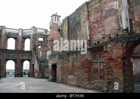 Bricked-up window at Witley Court ruins, Worcestershire, England, UK Stock Photo