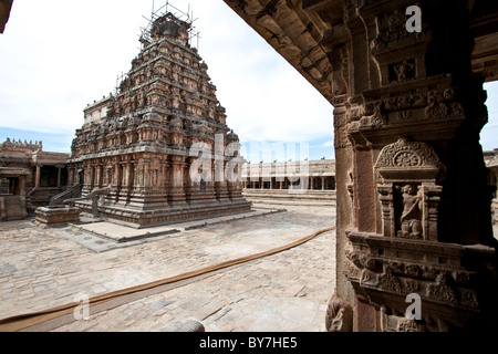 Airavatesvara Temple is located in the town of Darasuram near Kumbakonam in Tamil Nadu.This temple,built by Rajaraja Chola II. Stock Photo