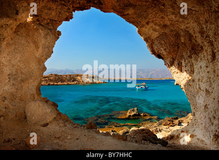 Photo from Koufonisi,one of the two tiny, uninhabited islands that you can find close to Ierapetra, south of Crete, Greece Stock Photo