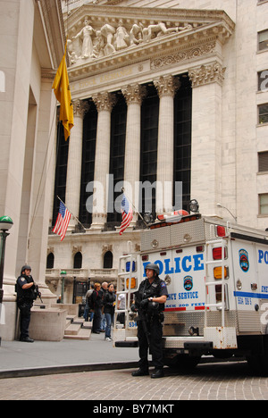 A stock of NYPD New York Police Department blue and white wooden police ...