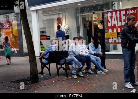 youth hanging around shopping center in Deal  UK Stock Photo