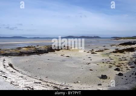 Shoreline at Traigh Mhòr beach on Isle of Barra, Outer Hebrides, Scotland