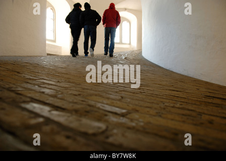 WALKING UP THE ROUND TOWER Stock Photo