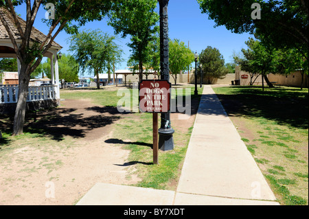 No Dogs in Park Sign Tombstone Arizona Stock Photo