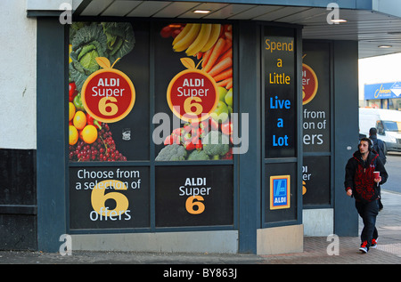 Aldi supermarket shop in Brighton UK Stock Photo