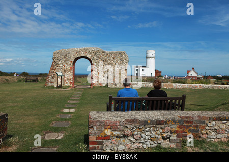 Pictured is the seaside town of Hunstanton in north Norfolk with the Old Lighthouse.  Photo by Fabio De Paola Stock Photo