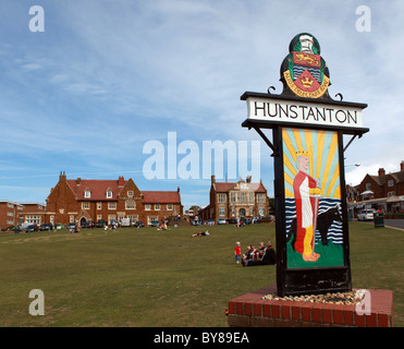 Pictured is the seaside town of Hunstanton in north Norfolk.  Photo by Fabio De Paola Stock Photo