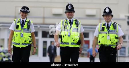 British Police on Bournemouth Pier. Picture by James Boardman Stock Photo