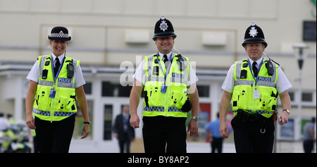 British Police on Bournemouth Pier. Picture by James Boardman Stock Photo