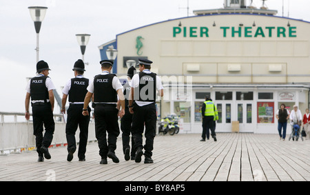 British Police on Bournemouth Pier. Picture by James Boardman Stock Photo