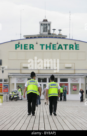 British Police on Bournemouth Pier. Picture by James Boardman Stock Photo