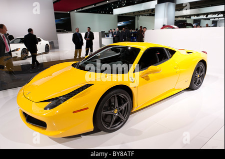 Ferrari 458 Italia at the 2011 North American International Auto Show in Detroit Stock Photo