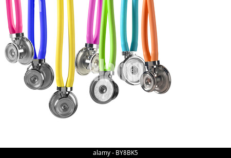 Assortment Of Stethoscopes Stock Photo