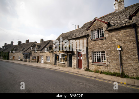 Corfe Castle Dorset UK Fox Inn Public House Stock Photo