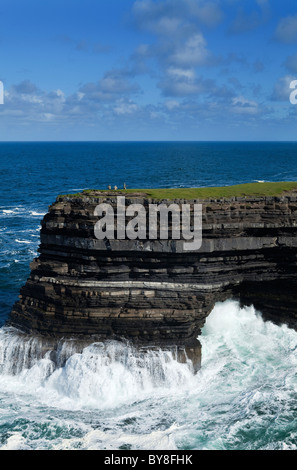 Sea Anglers fishing off the Cliffs of Downpatrick Head, County Mayo, Ireland Stock Photo