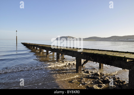 Llandudno wooden jetty in winter Stock Photo