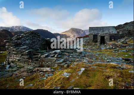 Part of the old Honister slate mine on Fleetwith Moor above Buttermere in Cumbria. Stock Photo
