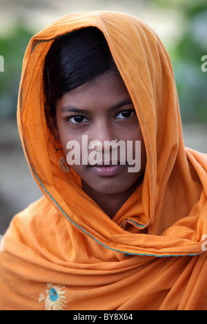 Muslim girl student in Bangladesh Asia Stock Photo