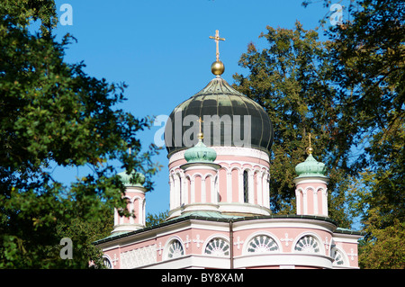 Russian Orthodox church of Alexander Nevski (1829) in Potsdam (Germany). It is the oldest Russian Orthodox Church in Germany. Stock Photo
