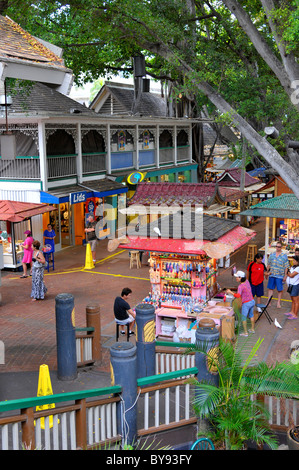 International Market Place on Kalakaua Ave along Waikiki Beach Honolulu Hawaii Stock Photo