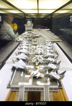 Scale model of US Navy Aircraft carrier USS Enterprise Stock Photo