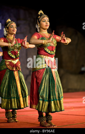 Mamallapuram dance festival 2011.  A month long celebration of Classical and Folk dance from all parts of India. Stock Photo