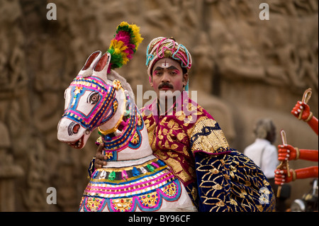 Mamallapuram dance festival 2011.  A month long celebration of Classical and Folk dance from all parts of India. Stock Photo