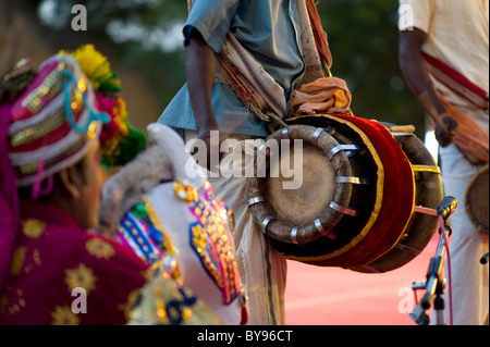 Mamallapuram dance festival 2011.  A month long celebration of Classical and Folk dance from all parts of India. Stock Photo