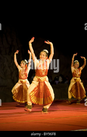 Mamallapuram dance festival 2011.  A month long celebration of Classical and Folk dance from all parts of India. Stock Photo