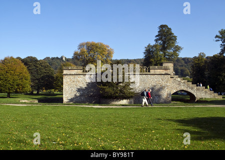 Queen Marys Bower Chatsworth Estate landscape Stock Photo